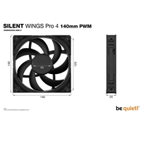 be quiet! Silent Wings Pro 4 PWM Black Fan, 140mm, 2400RPM, 4-Pin PWM Fan Connector, Black Frame, Black Blades, Optimized Fan Blades for the Highest Performance for Radiators & Heat Sinks, 3 Mounting Options, 3 Speed Switch - Image 8