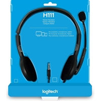 Logitech H111 Wired Headset, Stereo Sound, 3.5mm Audio Jack, Noise-Cancelling Microphone, Black - Image 4