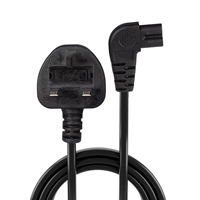Lindy 30454 0.5m UK 3 Pin Plug To Right Angle IEC C7 (Figure-8) 3 Amp Fuse Mains Extension Cable - Black - Image 4