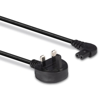 Lindy 30454 0.5m UK 3 Pin Plug To Right Angle IEC C7 (Figure-8) 3 Amp Fuse Mains Extension Cable - Black - Image 5