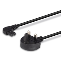 Lindy 30454 0.5m UK 3 Pin Plug To Right Angle IEC C7 (Figure-8) 3 Amp Fuse Mains Extension Cable - Black - Image 7