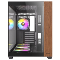 Antec CX800 Wood Mid Tower Gaming Case, 1 x USB Type-C / 1 x USB 3.0, Tempered Glass Front and Side Window Panel, Dual Chamber Design, 4 x Pre-Installed ARGB LED Fans, ATX, Micro-ATX, ITX Compatible - Image 4
