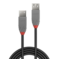 Lindy 36701 0.5m USB-A (M) 2.0 To USB-A (F) 2.0 Anthra Line 480Mbps Extension Cable - Black - Image 5