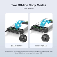 Maiwo USB Type-C, Dual Bay HDD/NVMe M2 SSD 10Gbps Clone Converter For 2.5" and 3.5" SATA, Clone SATA to NVMe Instantly - Image 5