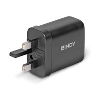 Lindy 65W USB 2 x Type C GaN Charger, Input UK Plug, Output 2 x USB Type C Female, Black - Image 4