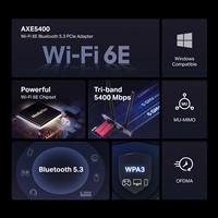 Mercusys MA86XE AXE5400 Tri-Band Wi-Fi 6E Bluetooth PCI Express Adapter - Image 4
