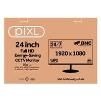 piXL 24-inch Full HD Energy Saving CCTV IPS Monitor for 24/7 use with BNC, HDMI & VGA Connections and CVBS, AHD, TVI & CVI Signal Support - Image 5