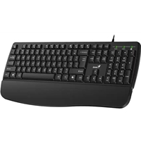 Genius KB-123 Wired AI Copilot Business Keyboard with Palm Rest, USB Plug and Play, Multimedia Function Keys, Full Size UK Layout Design for Home or Office, Black - Image 4