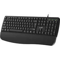 Genius KB-123 Wired AI Copilot Business Keyboard with Palm Rest, USB Plug and Play, Multimedia Function Keys, Full Size UK Layout Design for Home or Office, Black - Image 5
