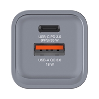 Verbatim GNC-35 GaN Charger 35W with 1 x USB-C PD 35W / 1 x USB-A QC 3.0 (EU/UK/US) - Image 4
