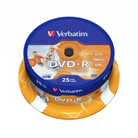 Verbatim DVD-R Wide Inkjet Printable ID Branded 25 Pack Spindle 4.7GB 16X - Image 4