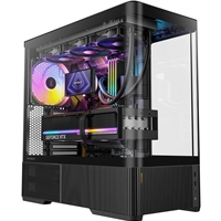 Antec Constellation C6 Curve ARGB Mid Tower Gaming PC Case, 3-Sided Curved Tempered Glass, 3 Pre-Installed ARGB PWM Fans, USB-C 10Gbps, 360mm Radiator Support, ATX/Micro-ATX/ITX, Black - Image 8