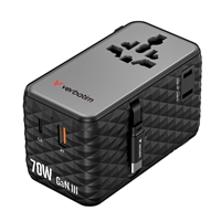 Verbatim Charge 'n' Travel 70W 2C Retractable Universal Travel Adapter Black, Fast Charging up to 70W - Image 4