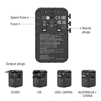 Verbatim Charge 'n' Travel 170W Universal Travel Adapter Black, Charge Up To 6 Devices AT Once - Image 4