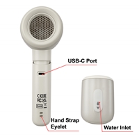 Verbatim Cool 'n' Go Aqua Breeze Handheld Fan, Portable Cooling with Refreshing Mist Spray - White/Silver - Image 4