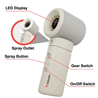 Verbatim Cool 'n' Go Aqua Breeze Handheld Fan, Portable Cooling with Refreshing Mist Spray - White/Silver - Image 5