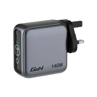 Verbatim Mini GaN Charger 140W With Display, 140W 4-Port + 140W USB-C to USB-C Cable - Image 4