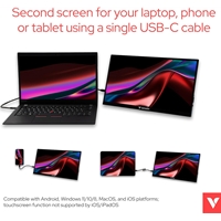 Verbatim Portable 14" FHD Touchscreen IPS Monitor Aluminium, USB-C, 1920 x 1080 Resolution, 60Hz - Image 6
