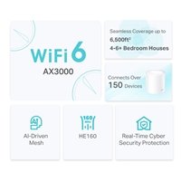 TP-Link Deco X50(3-pack) AX3000 Whole Home Mesh Wi-Fi 6 System, 3 pack - Image 5