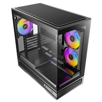Antec Constellation C2M ARGB Micro-ATX PC Case, 270' Panoramic Tempered Glass, 240mm and 120mm ARGB PWM Fans, USB-C, 360mm Radiator Support, Black - Image 4