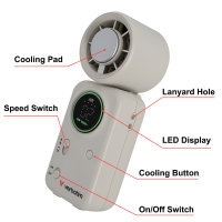 Verbatim Cool 'n' Go Ice Touch Mini Handheld Fan White / Silver - Image 3