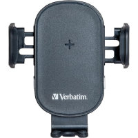 Verbatim FWC-01 Qi Fast Wireless Car Charger, 360 Degrees Rotatable, Three Mounting Options: Vent Holder, Suction Cup On Dashboard, Or Front Window