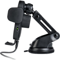 Verbatim FWC-01 Qi Fast Wireless Car Charger, 360 Degrees Rotatable, Three Mounting Options: Vent Holder, Suction Cup On Dashboard, Or Front Window - Image 3