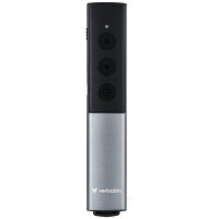 Verbatim Agenda Wireless Presenter With Red Laser Pointer, Up To 100m Wireless Range, Dual USB-A and USB-C Receiver For Universal Compatibility, Plug And Play, Grey / Black