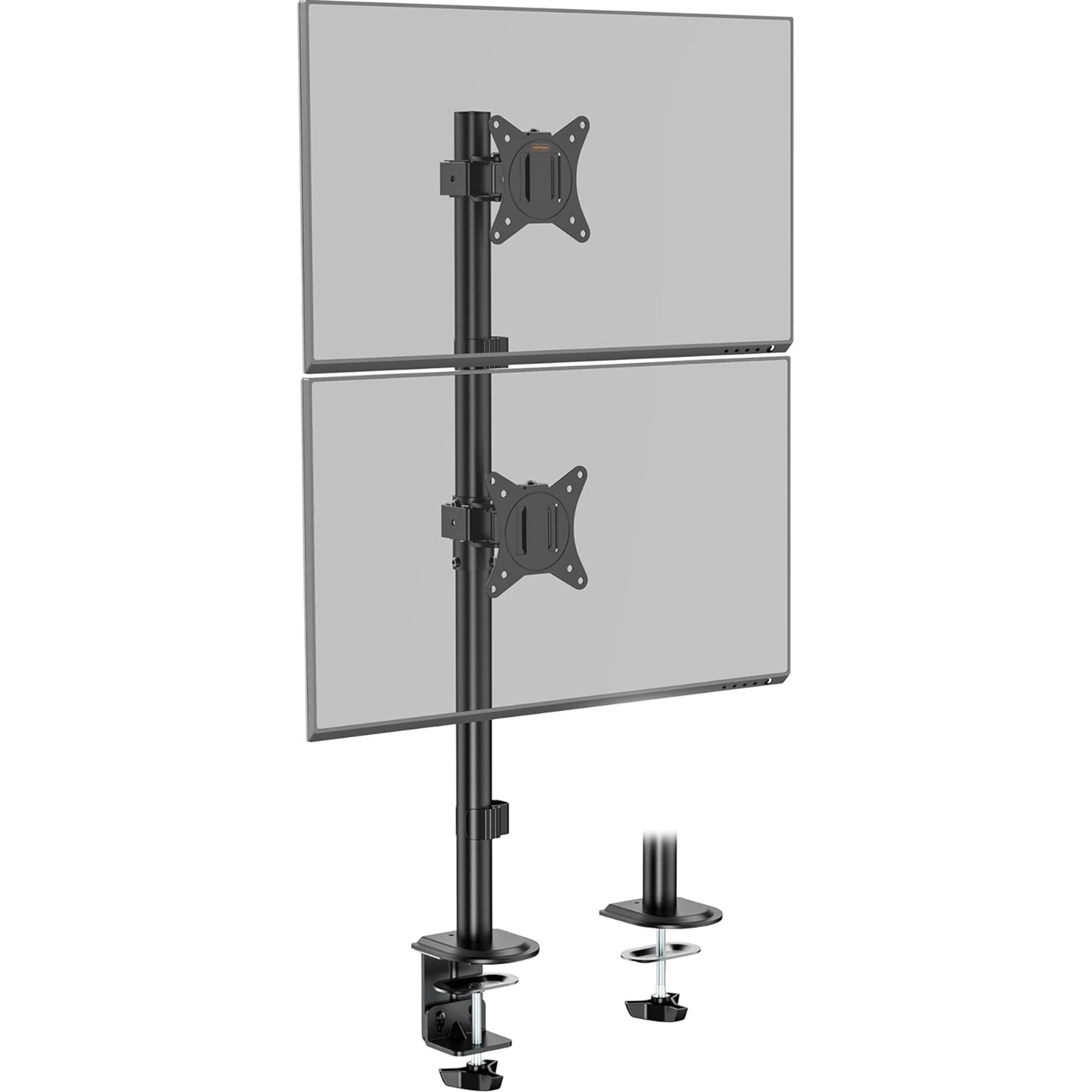 VonHaus Vertical Double Monitor Stand for 13-32" Screens, Twin Monitor Mount with Clamp, Height Adjustable, Easy Assemble Stand with Full Tilt, Rotation & Swivel Arms, VESA 75x75 & 100x100mm - Image 3