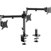 VonHaus Triple Monitor Stand for 17-27" Screens, Three Screen Monitor Mount with Desk Clamp, Height Adjustable, Easy Assemble Stand with Full Tilt, Rotation & Swivel Arms, VESA 75x75 & 100x100mm