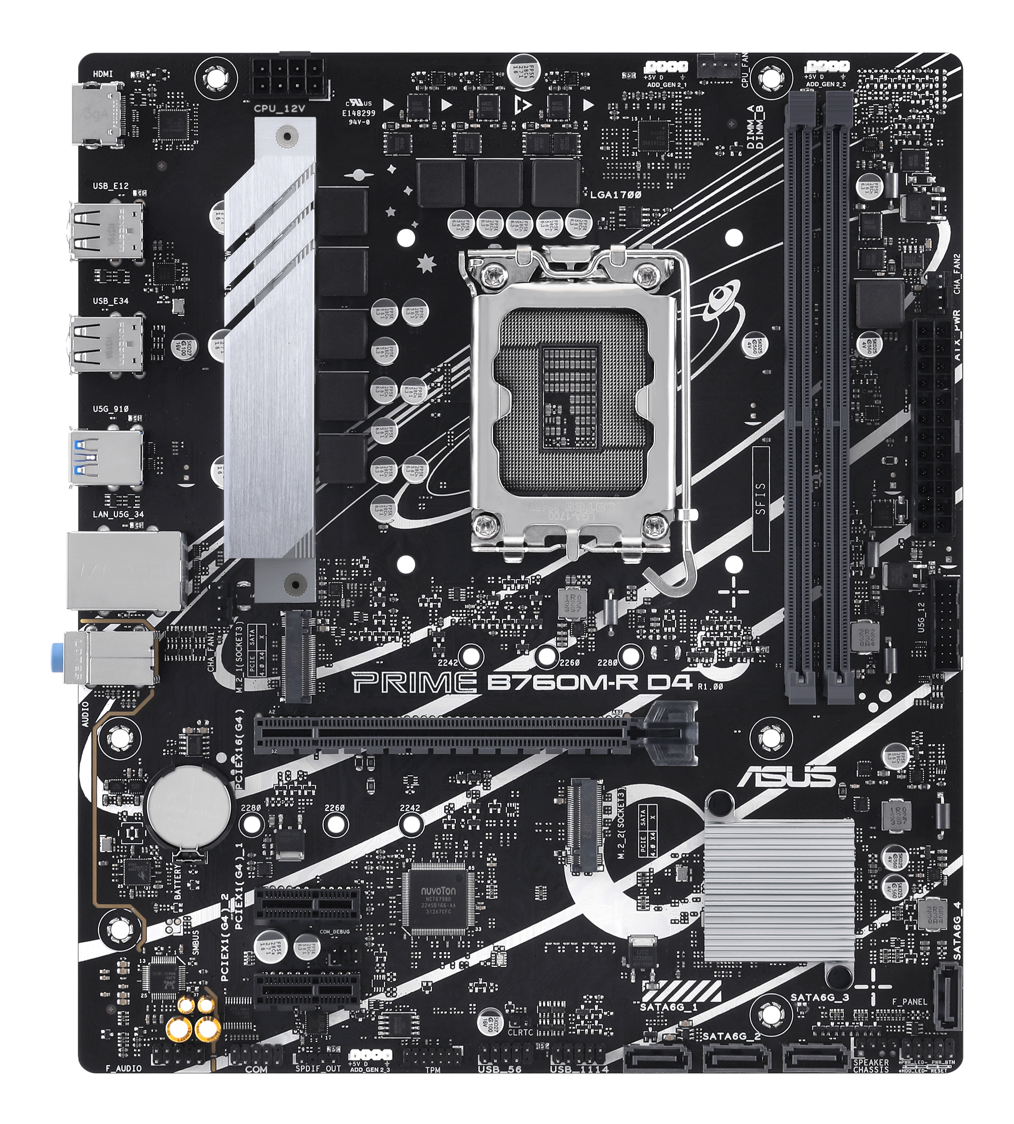 ASUS 1700 PRIME B760M-R D4 M-ATX - Image 2