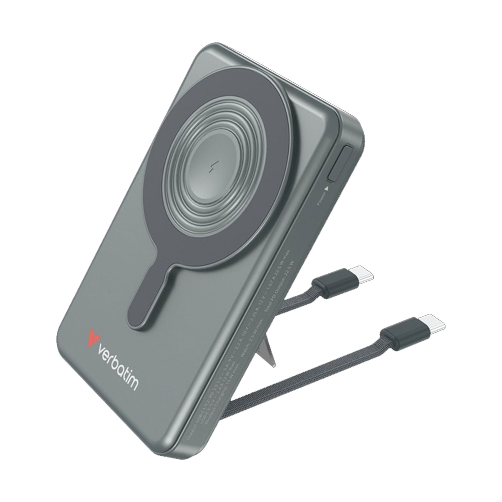 Verbatim Charge'n'Go 2C & Display MagSafe Power Bank 10000 mAh Grey - Image 3