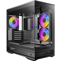 Antec Constellation C2M ARGB Micro-ATX PC Case, 270' Panoramic Tempered Glass, 240mm and 120mm ARGB PWM Fans, USB-C, 360mm Radiator Support, Black