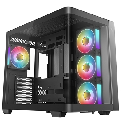 DeepCool CG530U 4F Case,Black, Mid- Tower, 2x USB 3.0, Tempered Glass Side Window Panel, ITX/Micro ATX/ATX - Image 2