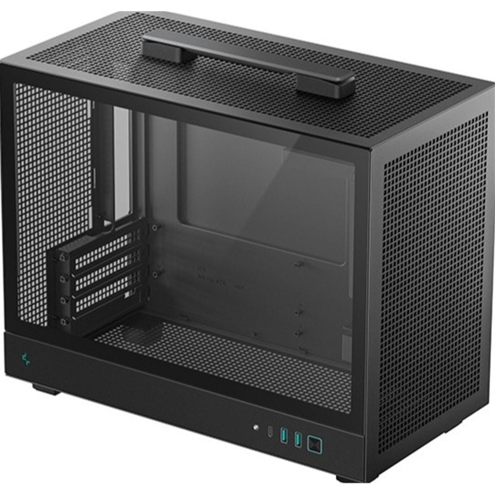 DeepCool CH160 PLUS Micro-ATX Mini Tower PC Case, Tempered Glass, High-Airflow Mesh Design, USB-C & USB 3.0 Front I/O, Supports ATX PSU & 305mm GPU, Black - Image 3