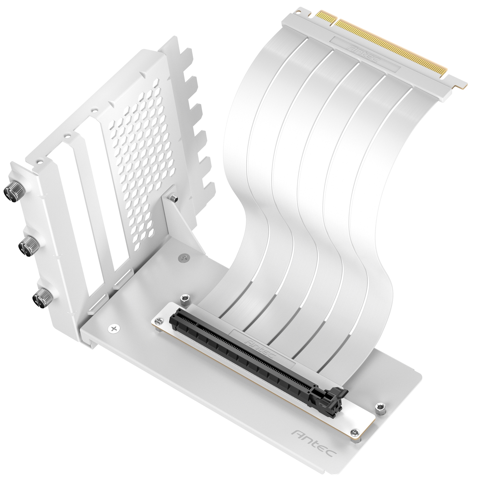 Antec RTX50 PCIe 5.0 Riser Cable with 90-Degree Bracket Mount, White, for Vertical Graphics Card Mounting - Image 3