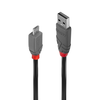 Lindy 36731 0.5m USB 2.0 Type A to Micro-B Cable, Anthra Line - Image 2