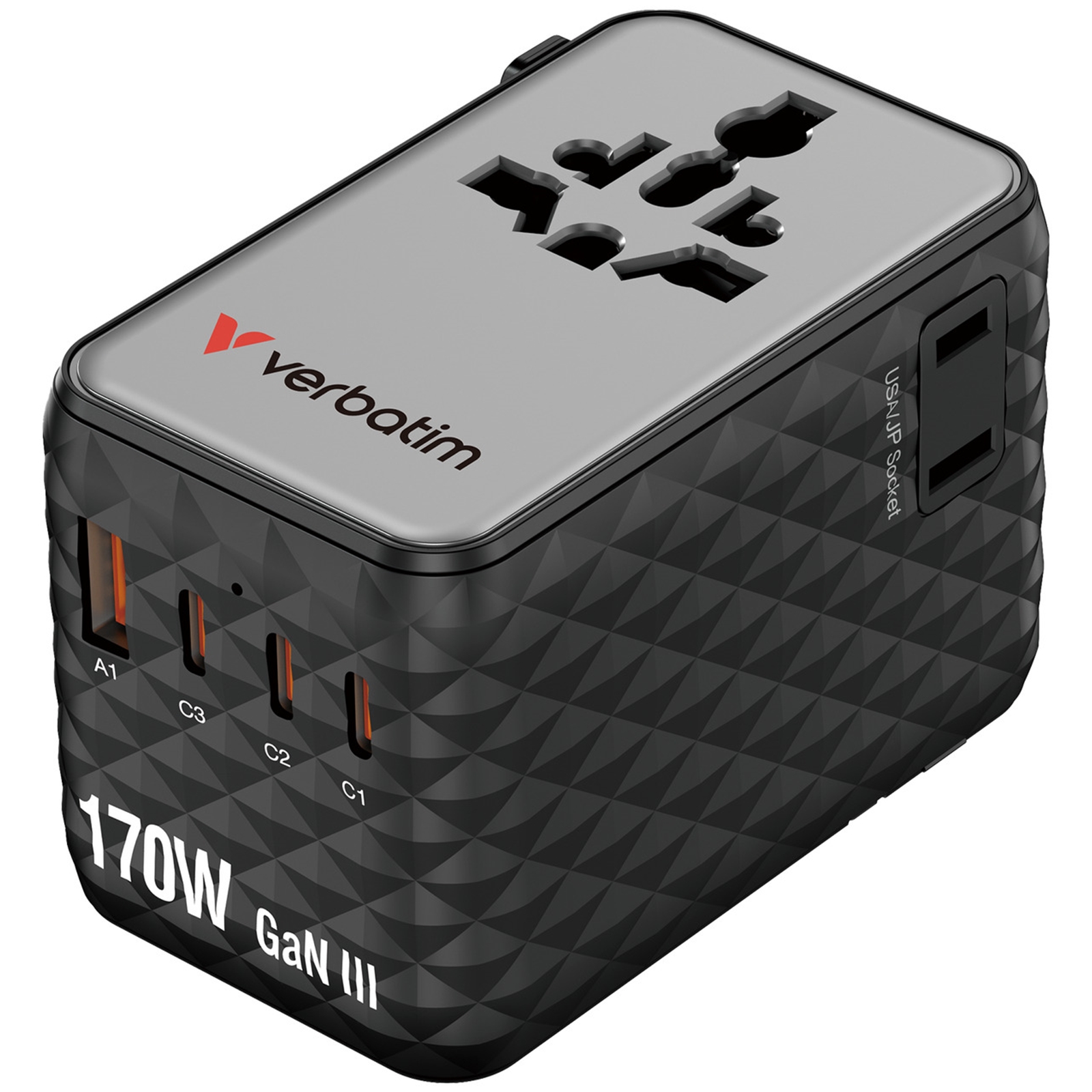 Verbatim Charge 'n' Travel 170W Universal Travel Adapter Black, Charge Up To 6 Devices AT Once - Image 3