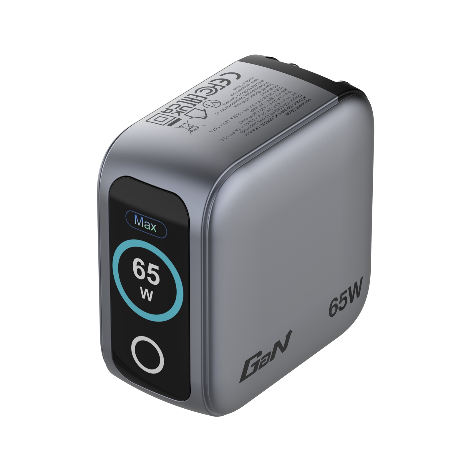 Verbatim Mini GaN Charger with Display, 65W 3-Port + 60W USB-C to USB-C Cable - Image 3