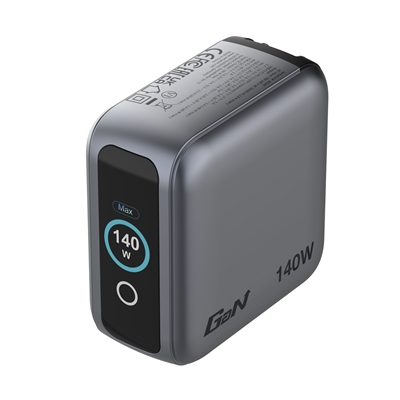 Verbatim Mini GaN Charger 140W With Display, 140W 4-Port + 140W USB-C to USB-C Cable - Image 2