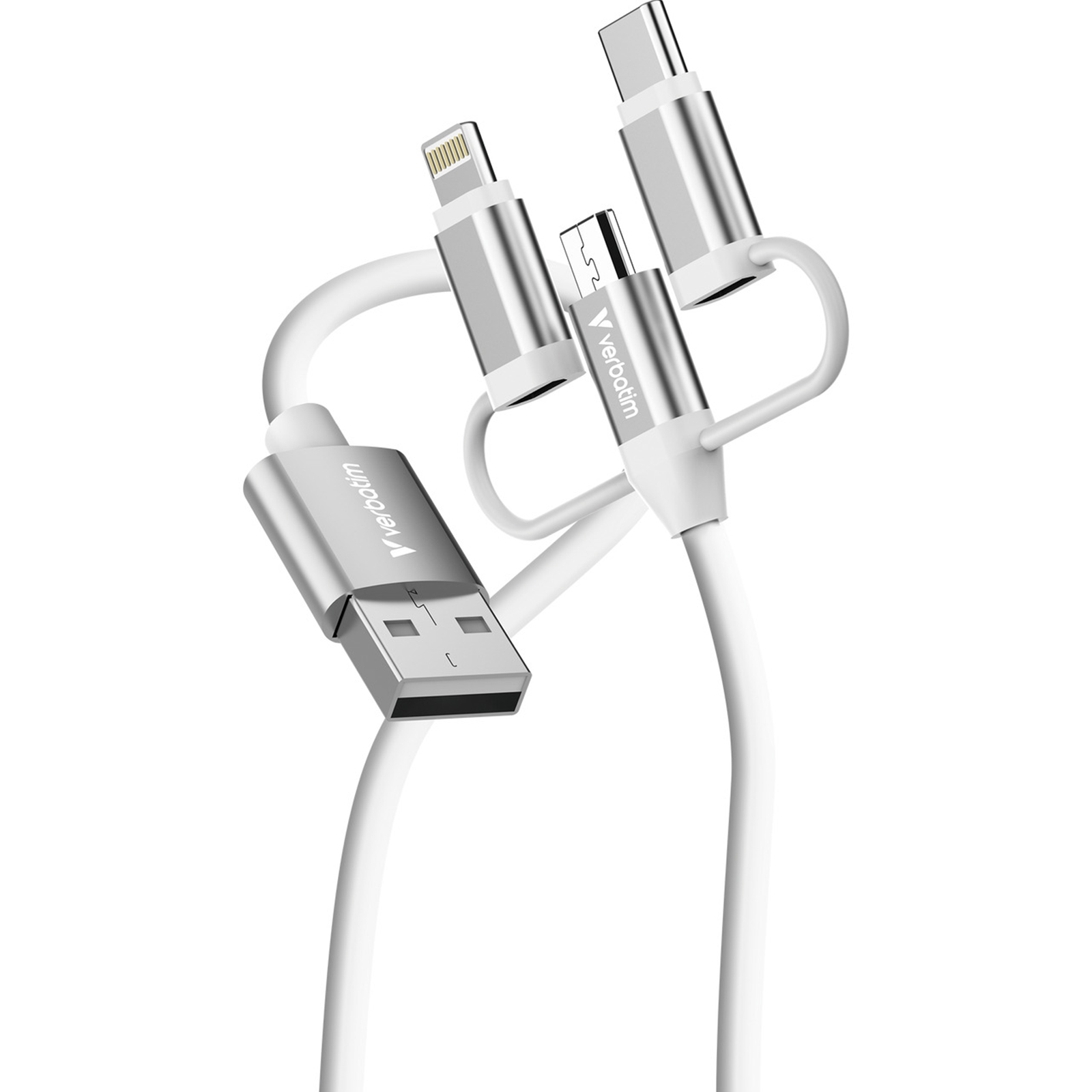 Verbatim Essentials 3-in-1 Sync & Charge Cable USB-A to Micro-B, USB-C and Lightning, 1m, 18W QC, 480Mbps, Quick Charge 3.0 Support Up To 18W Charging Power - Image 3