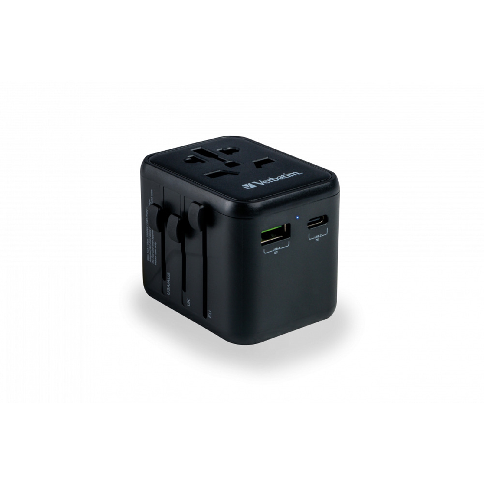 Verbatim UTA-02 Universal Travel Adapter with 1 x USB-C PD 20W / 1 x USB-A QC 3.0 - Image 3