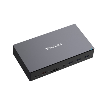 Verbatim USB-C PRO Docking Station 17 Port CDS-17, Supports Triple HDMI Outputs (up to 8K Resolution), Dual DisplayPorts, Gigabit Ethernet, SD/microSD Card Reader, Multi-Device USB 3.2 Data Transferring - Image 2