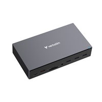 Verbatim USB-C PRO Docking Station 17 Port CDS-17, Supports Triple HDMI Outputs (up to 8K Resolution), Dual DisplayPorts, Gigabit Ethernet, SD/microSD Card Reader, Multi-Device USB 3.2 Data Transferring