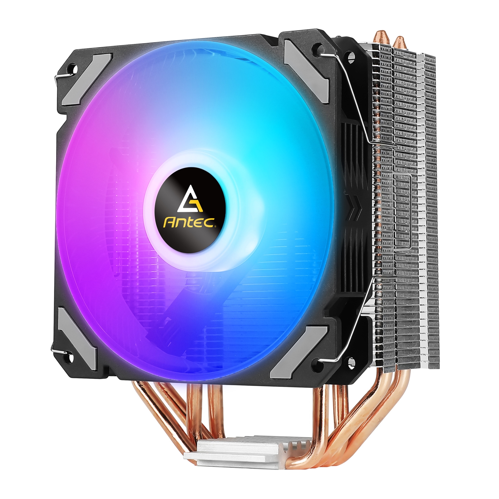 Antec A400i Fan CPU Cooler, Universal Socket, 120mm Neon Light Effect Silent RGB PWM Fan, 1800RPM, 4 Direct-Touch Copper Heatpipes, Intel LGA 1700 Bracket Included - Image 3