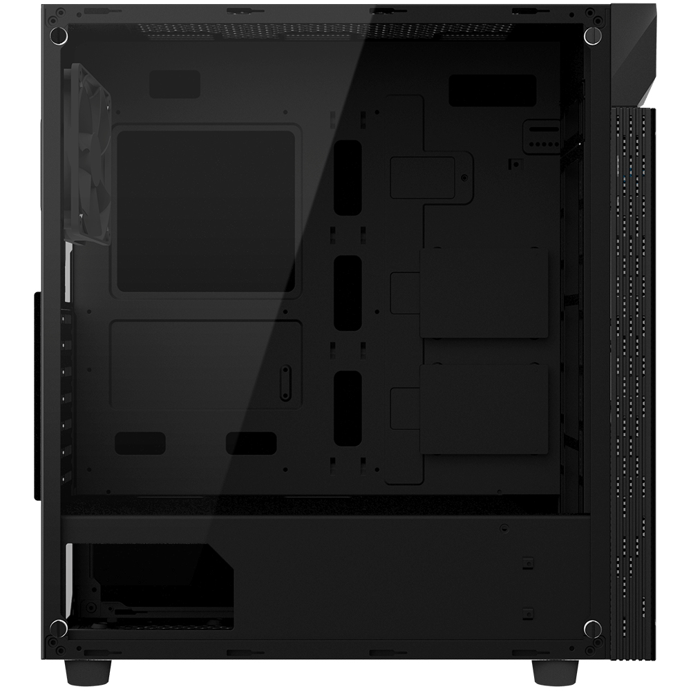 GIGABYTE C200 GLASS MID TOWER CASE BLACK - Image 2