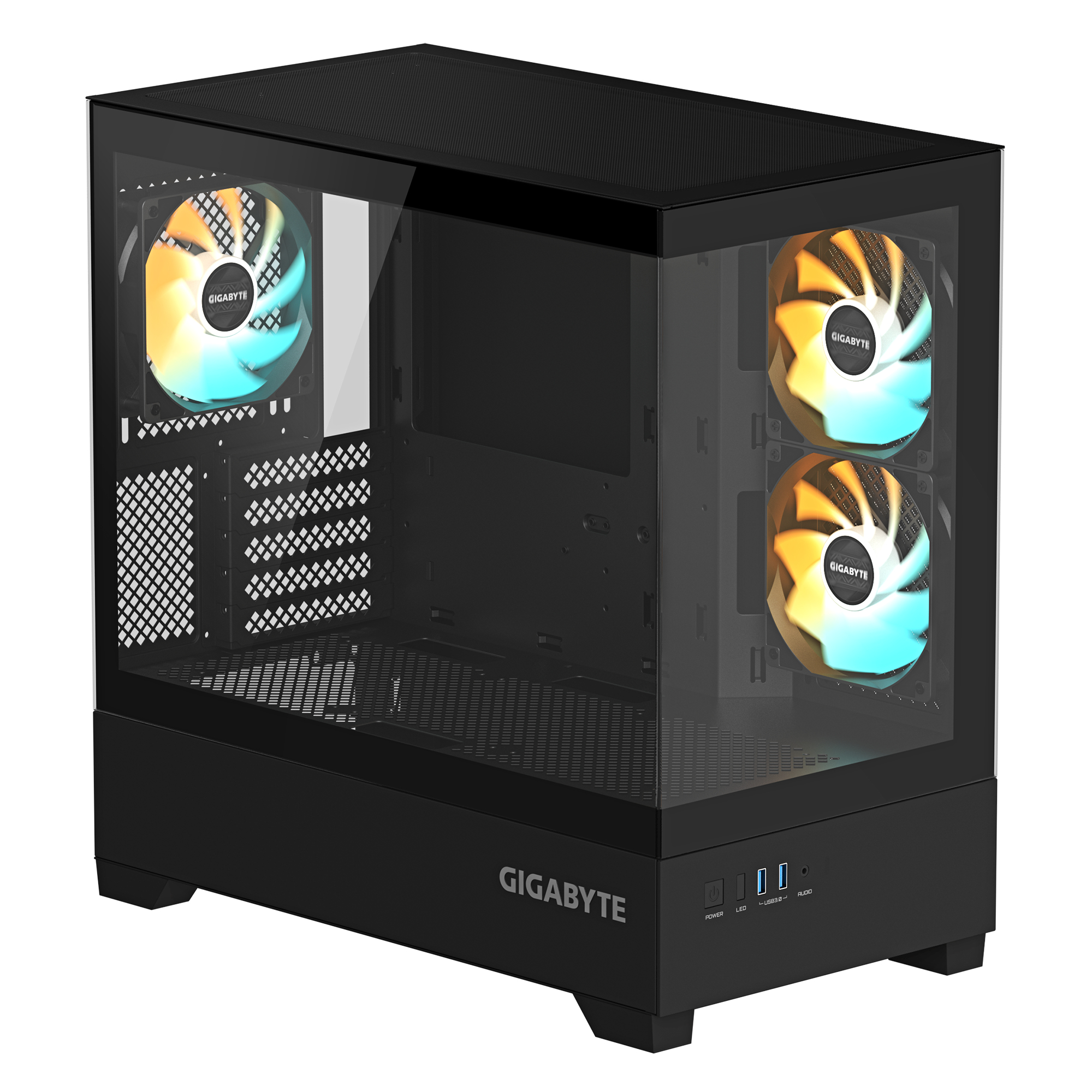 GIGABYTE C201 PANORAMIC CASE BLACK - Image 2