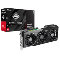ASRock AMD Radeon RX 9070 XT Steel Legend Dark 16GB GDDR6 Graphics Card, 4096 Streams, 2970 MHz Boost Clock, Triple Fan, 3x DisplayPorts / 1x HDMI Port