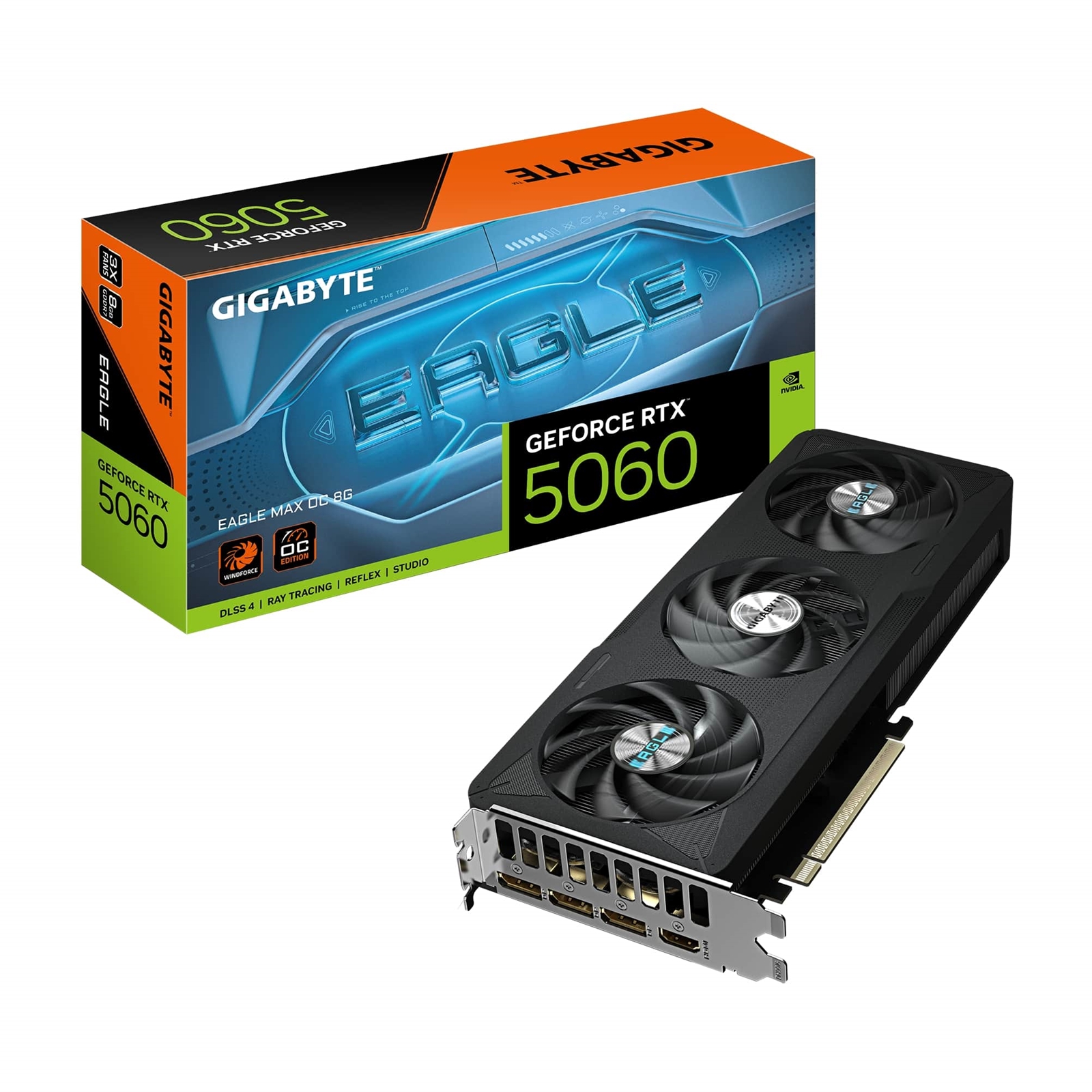 Gigabyte NVIDIA GeForce RTX 5060 EAGLE MAX OC 8GB GDDR7 Graphics Card, 3840 CUDA Cores, 2550 MHz Core Clock, Triple Fan, 3x DisplayPorts / 1x HDMI Port - Image 3