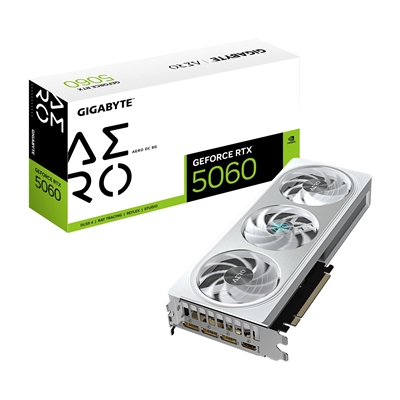 Gigabyte NVIDIA GeForce RTX 5060 AERO OC 8GB GDDR7 Graphics Card, 3840 CUDA Cores, 2595 MHz Core Clock, Triple Fan, 3x DisplayPorts / 1x HDMI Port - Image 2